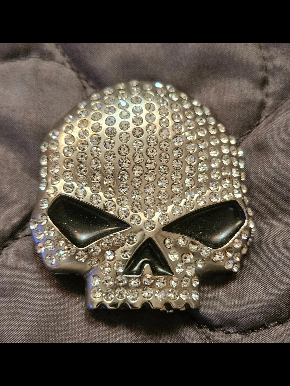 Harley-Davidson Silver and Black Skull Belt Buckle Set